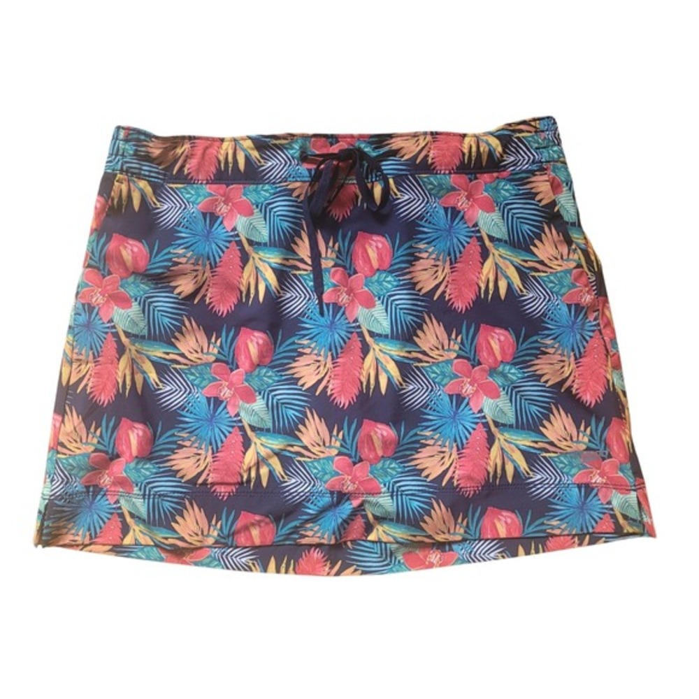Speedo Tropical Floral Print Skirt Skort Shorts Navy Blue XL‎